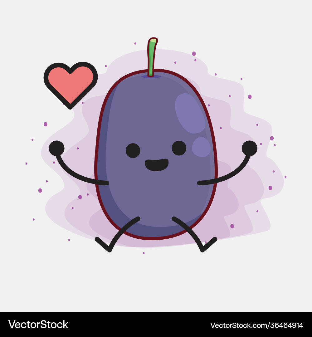 Java plum fruit cute character with simple face vector image