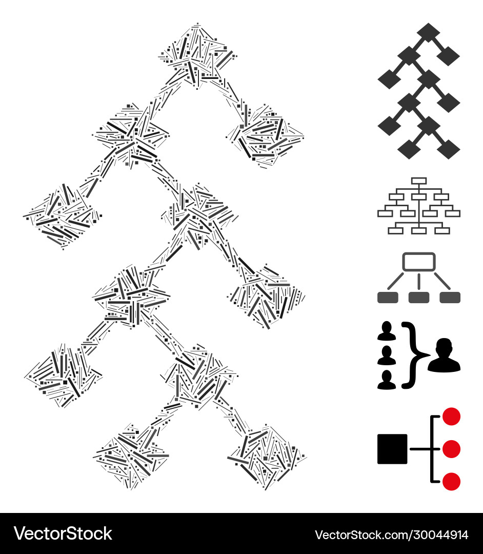 Line mosaic binary tree icon Line mosaic binary tree icon vector image