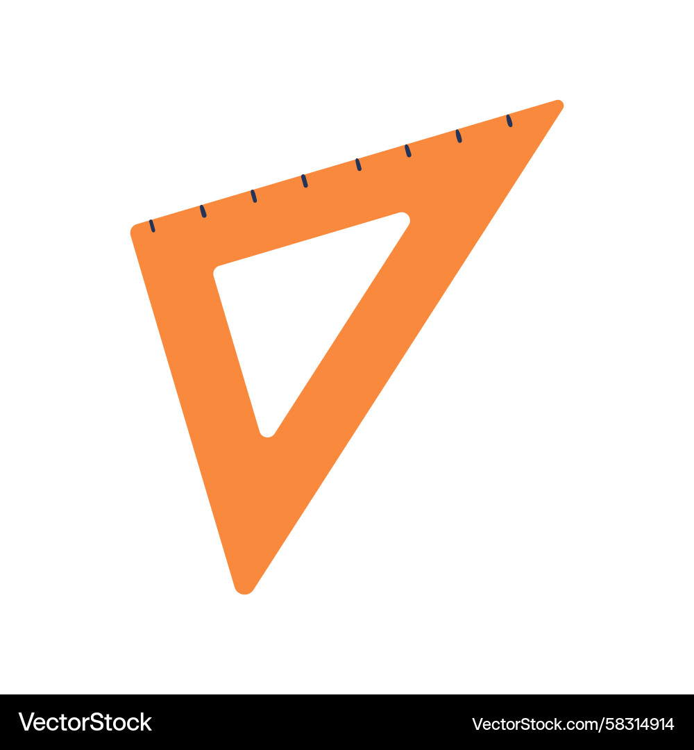 Orange Triangular Ruler Vector Image