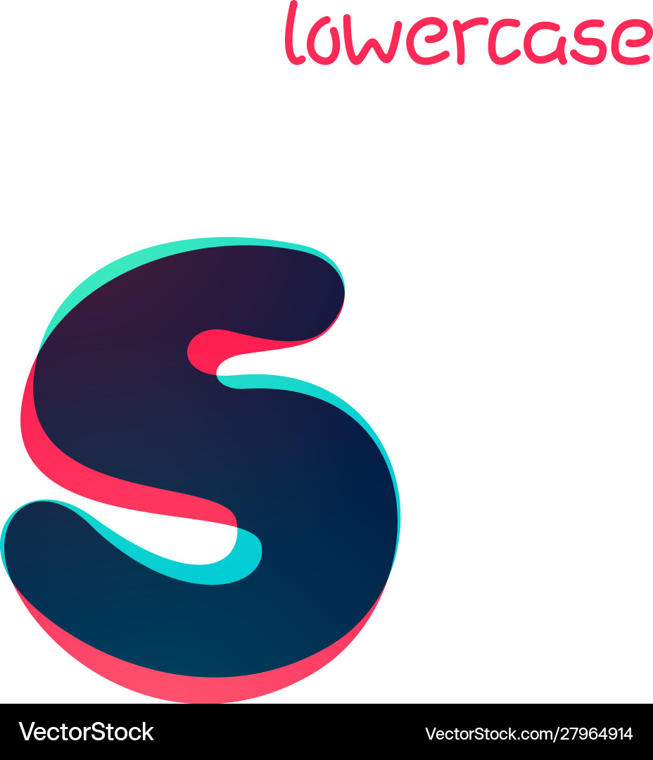 Overlapping gradient lowercase letter s logotype vector image