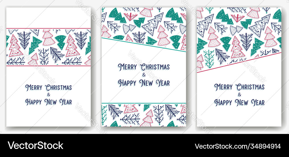 Postcard christmas forest for new year holiday Postcard christmas forest for new year holiday vector image
