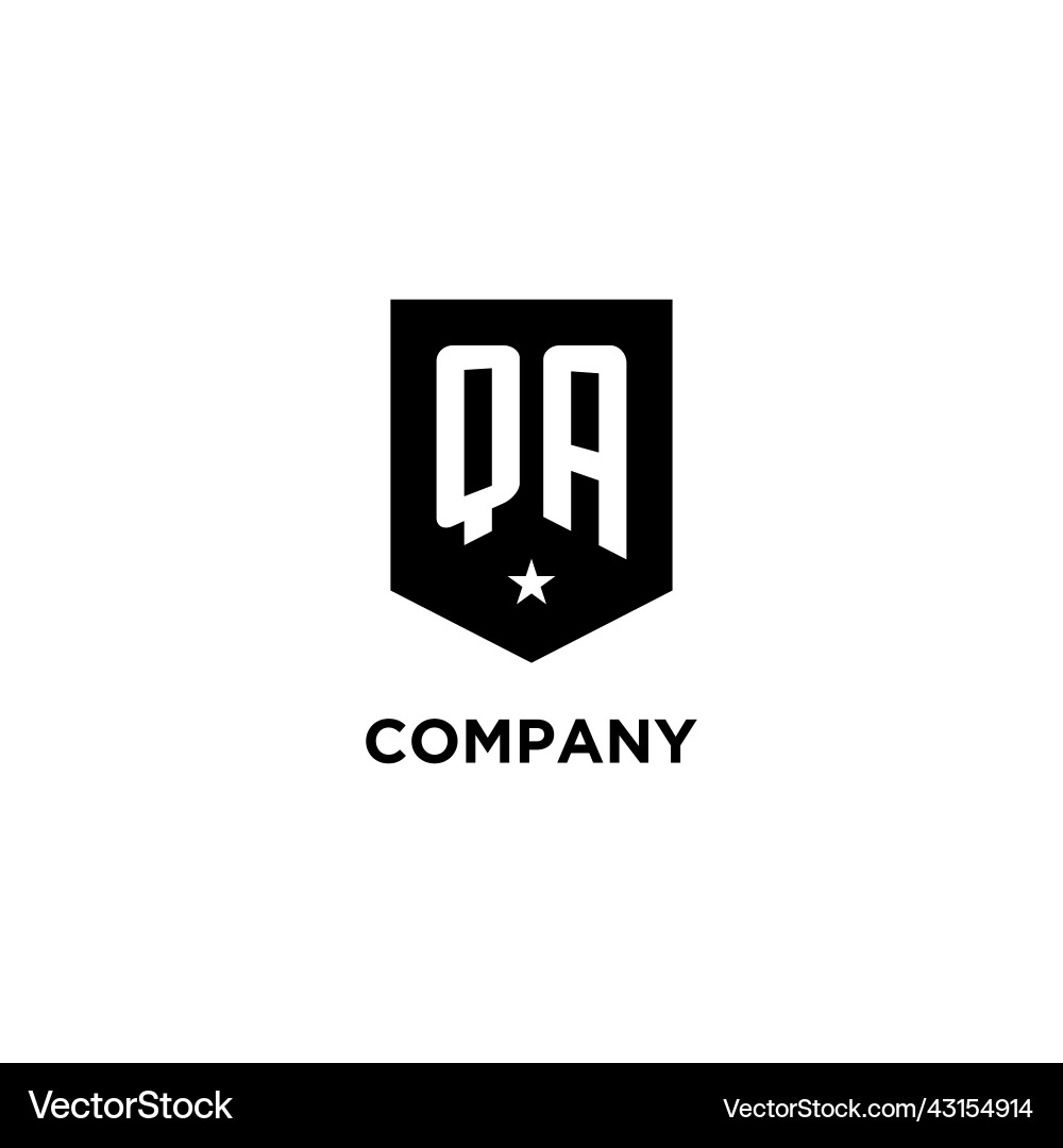 Qa monogram initial logo with geometric shield Vector Image