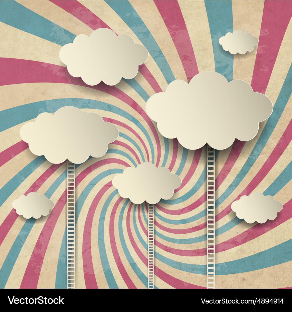 Retro Clouds Background Vector Image