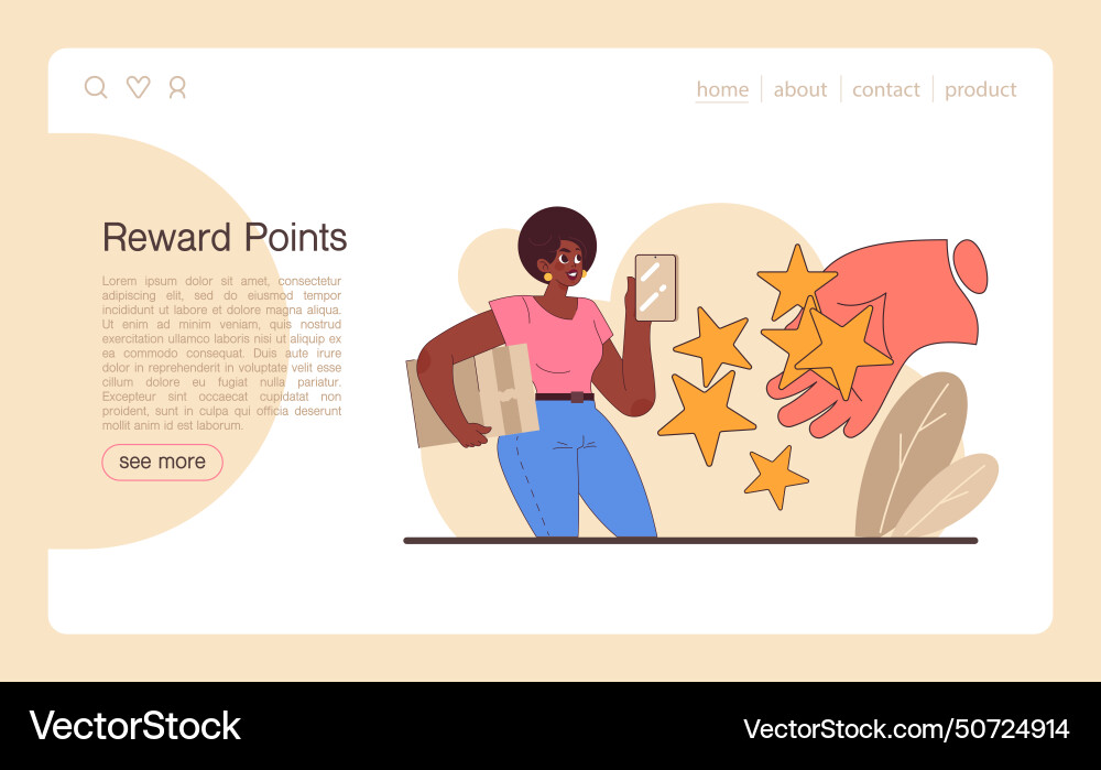 Reward points loyalty program web banner Vector Image