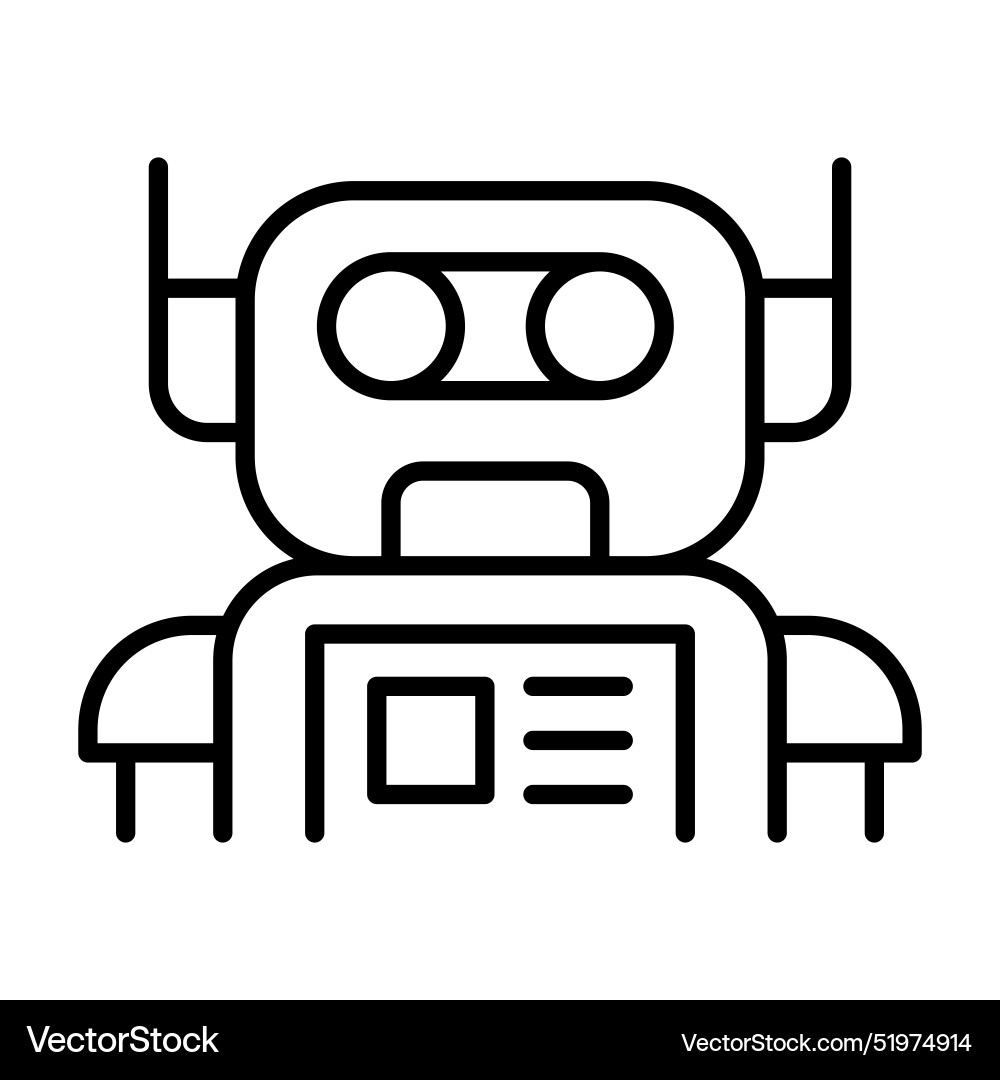 Robot icon in thin line style graphic design Vector Image