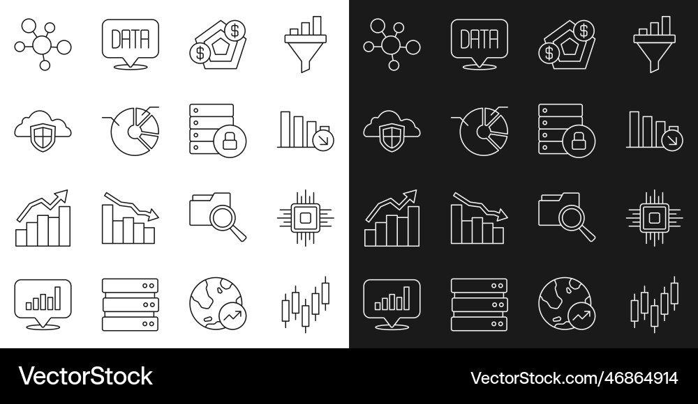 Set line browser with stocks market processor cpu Set line browser with stocks market processor cpu Vector Image