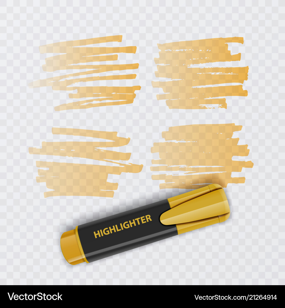 Set of colorful markers with highlighter elements Set of colorful markers with highlighter elements vector image