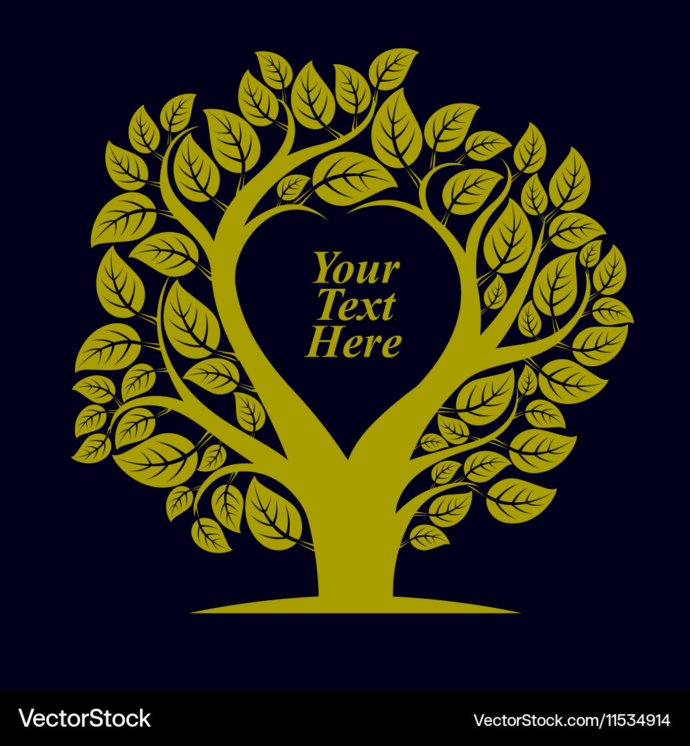 Tree with leaves and branches in the shap vector image