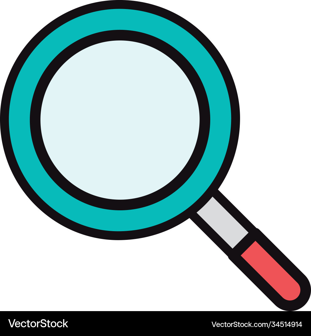 User interface search magnifying glass linear Vector Image