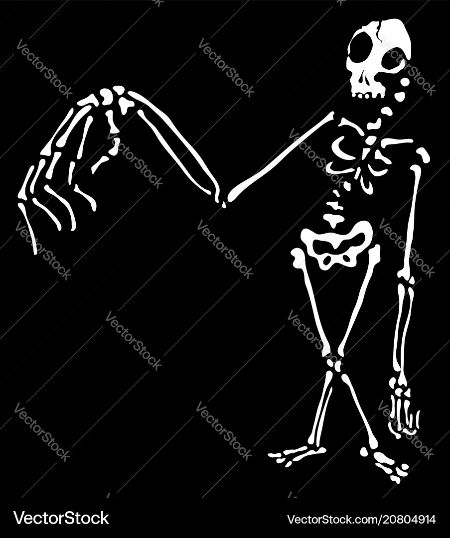 Weird arm skeleton outline vector image
