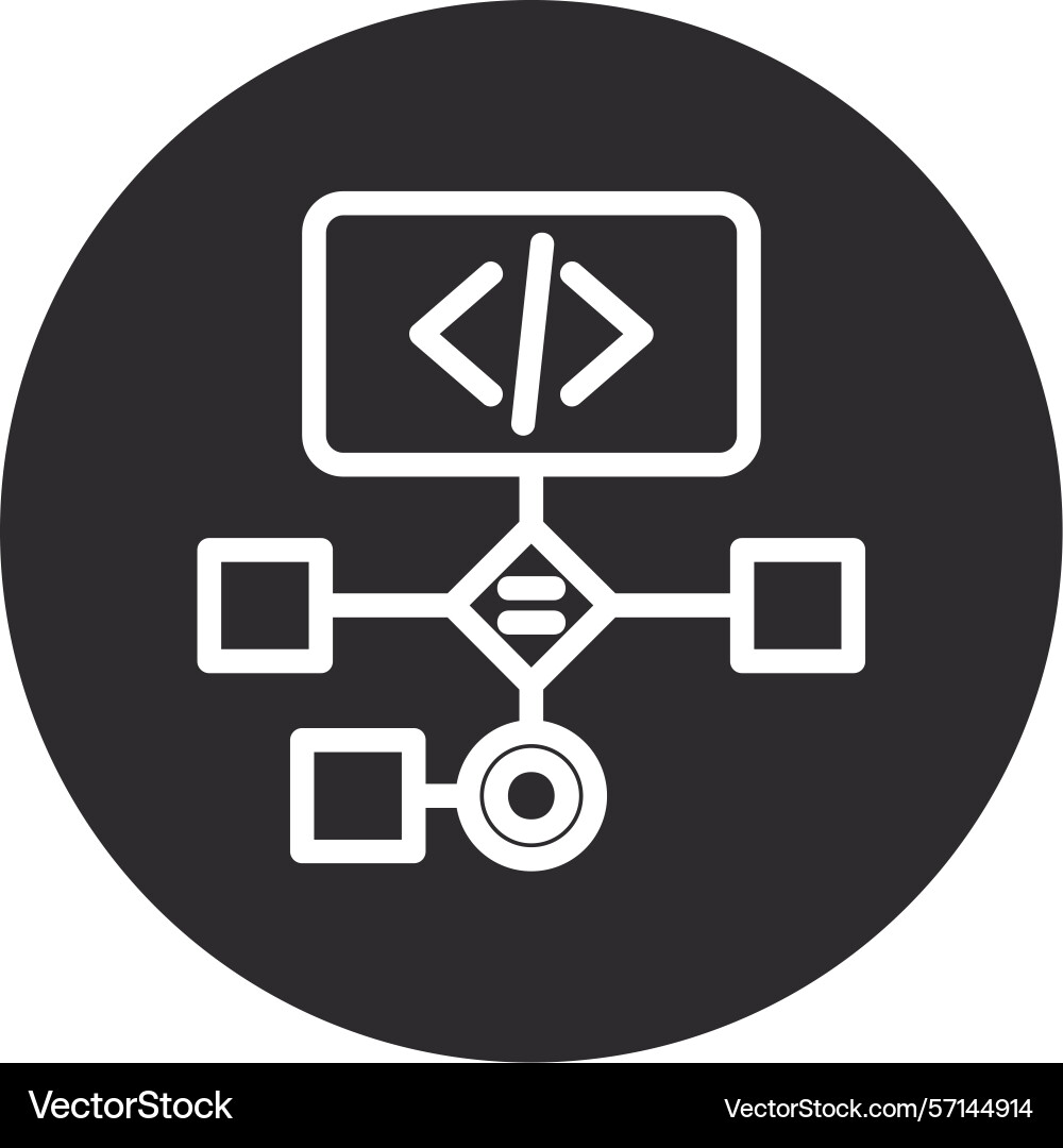 Workflow inverted circle black vector image