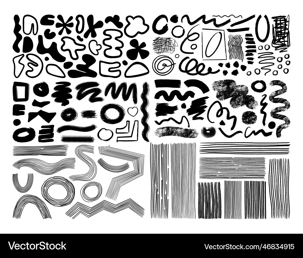 Artistic design elements collection shapes lines Artistic design elements collection shapes lines vector image