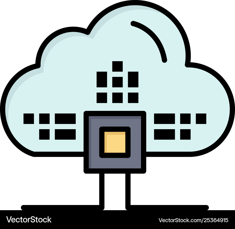 Based data cloud science flat color icon Based data cloud science flat color icon vector image