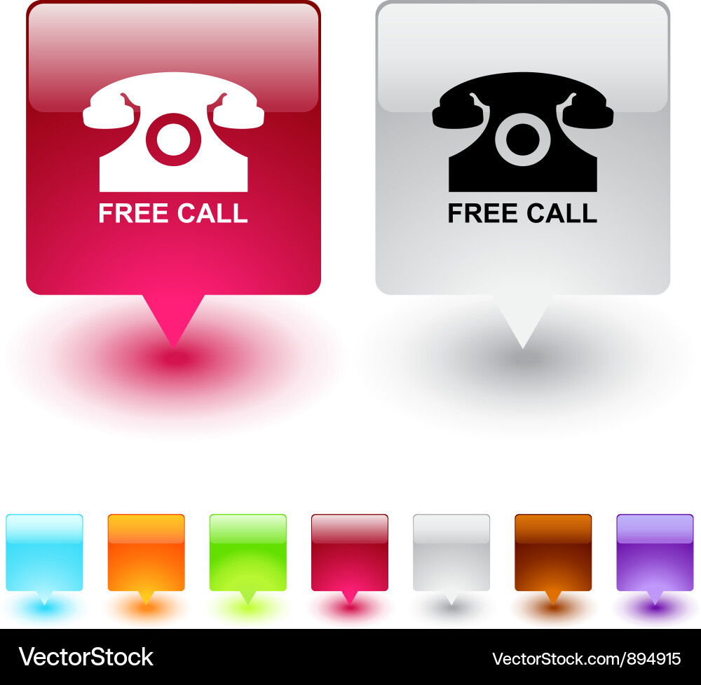 Call Button - Square Icon vector image