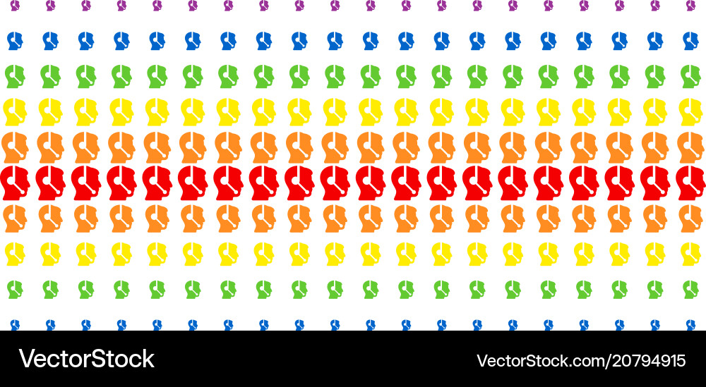 Call center operator shape halftone spectrum Call center operator shape halftone spectrum vector image