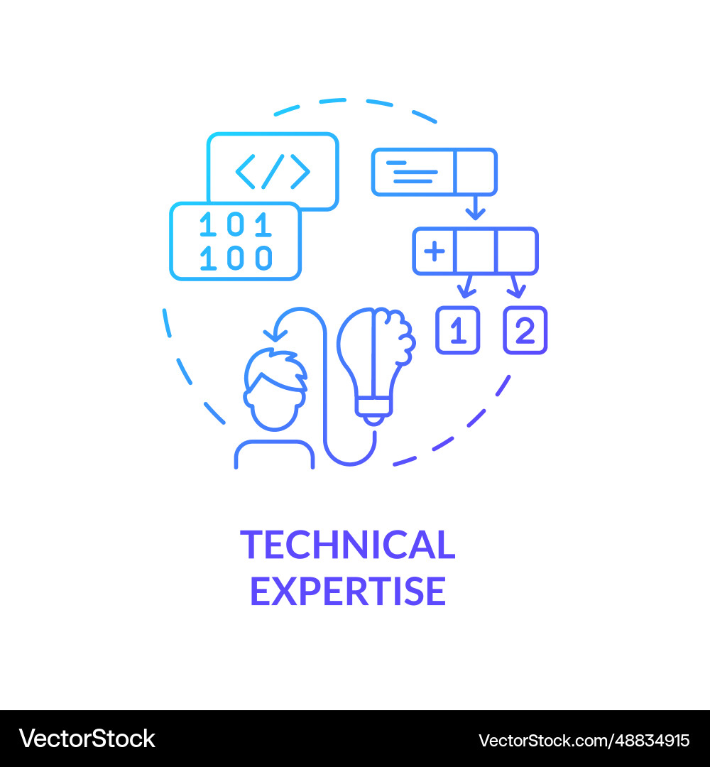 Gradient thin line icon technical expertise Gradient thin line icon technical expertise vector image
