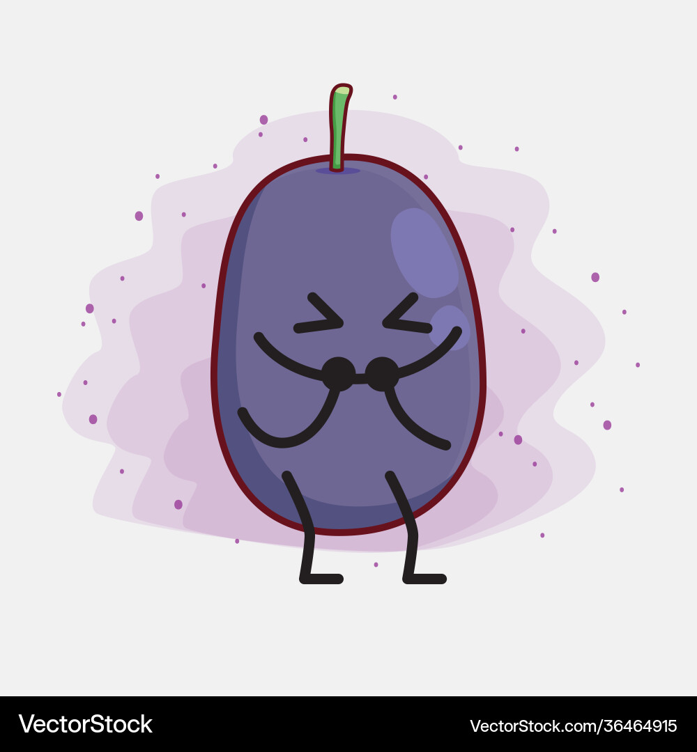 Java plum fruit cute character with simple face vector image