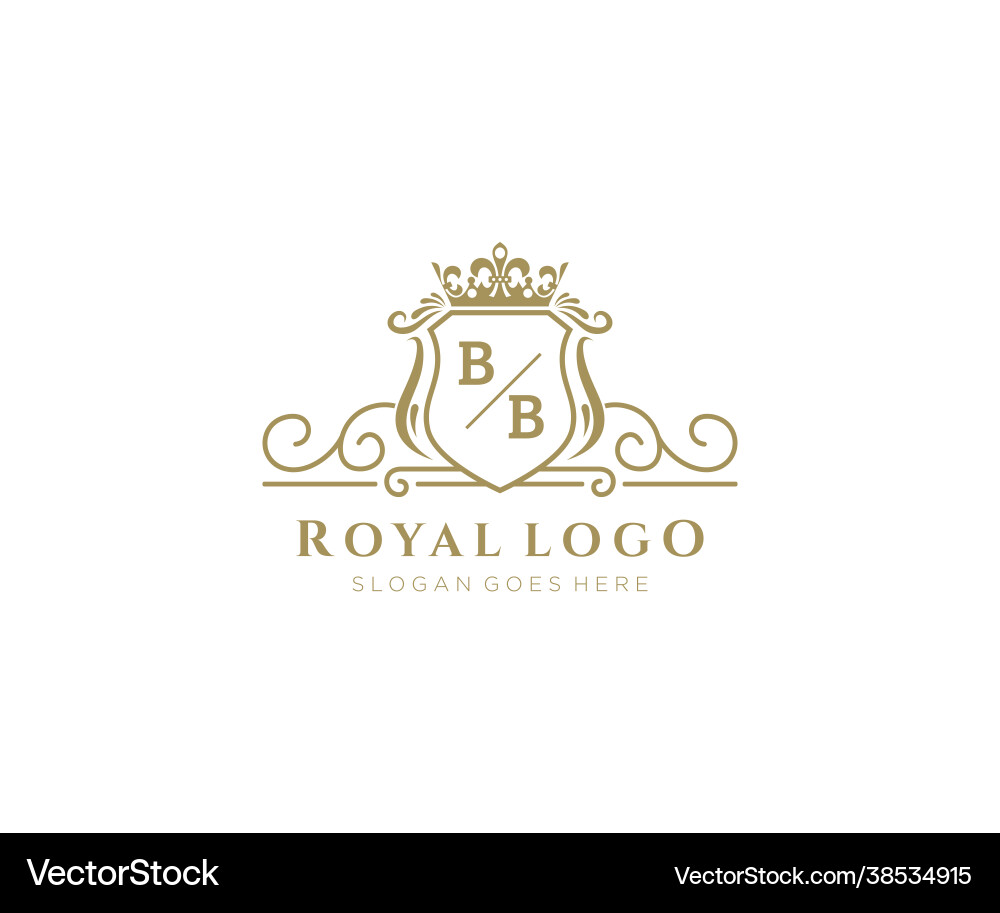 Luxuriöse BB Initial Logo Vorlage vektorbild