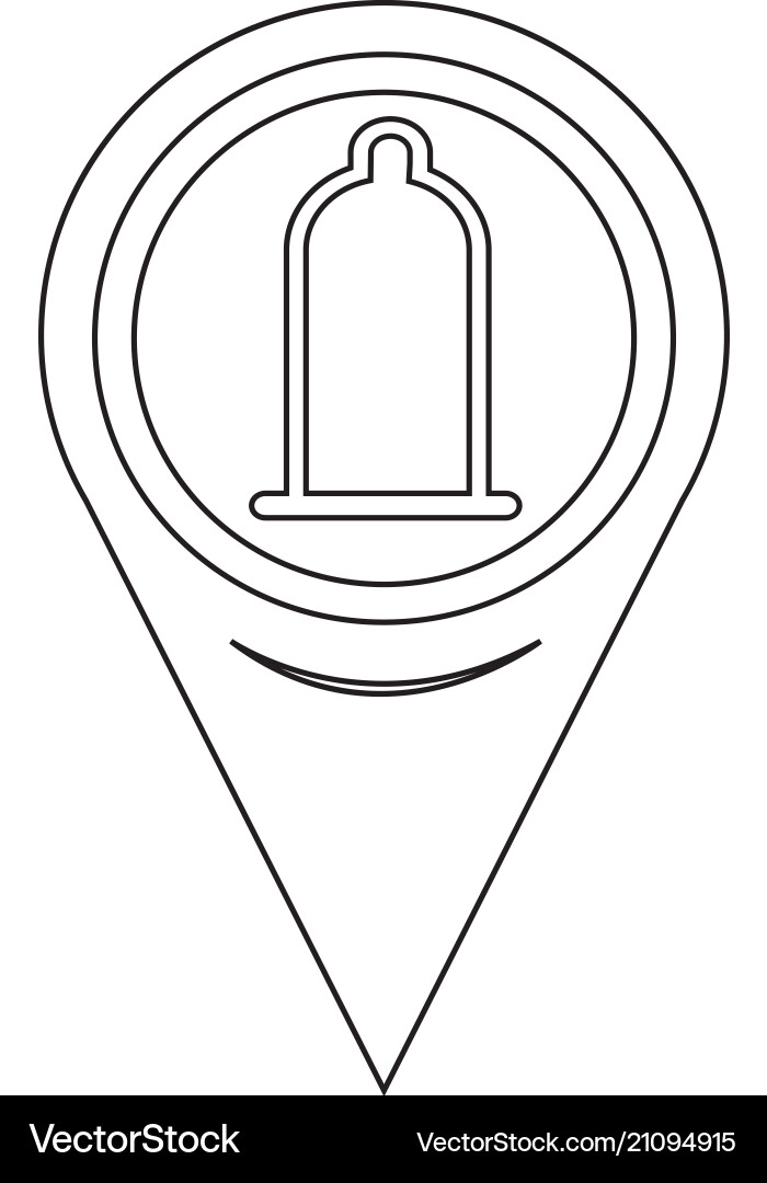 Map pointer condom icon vector image
