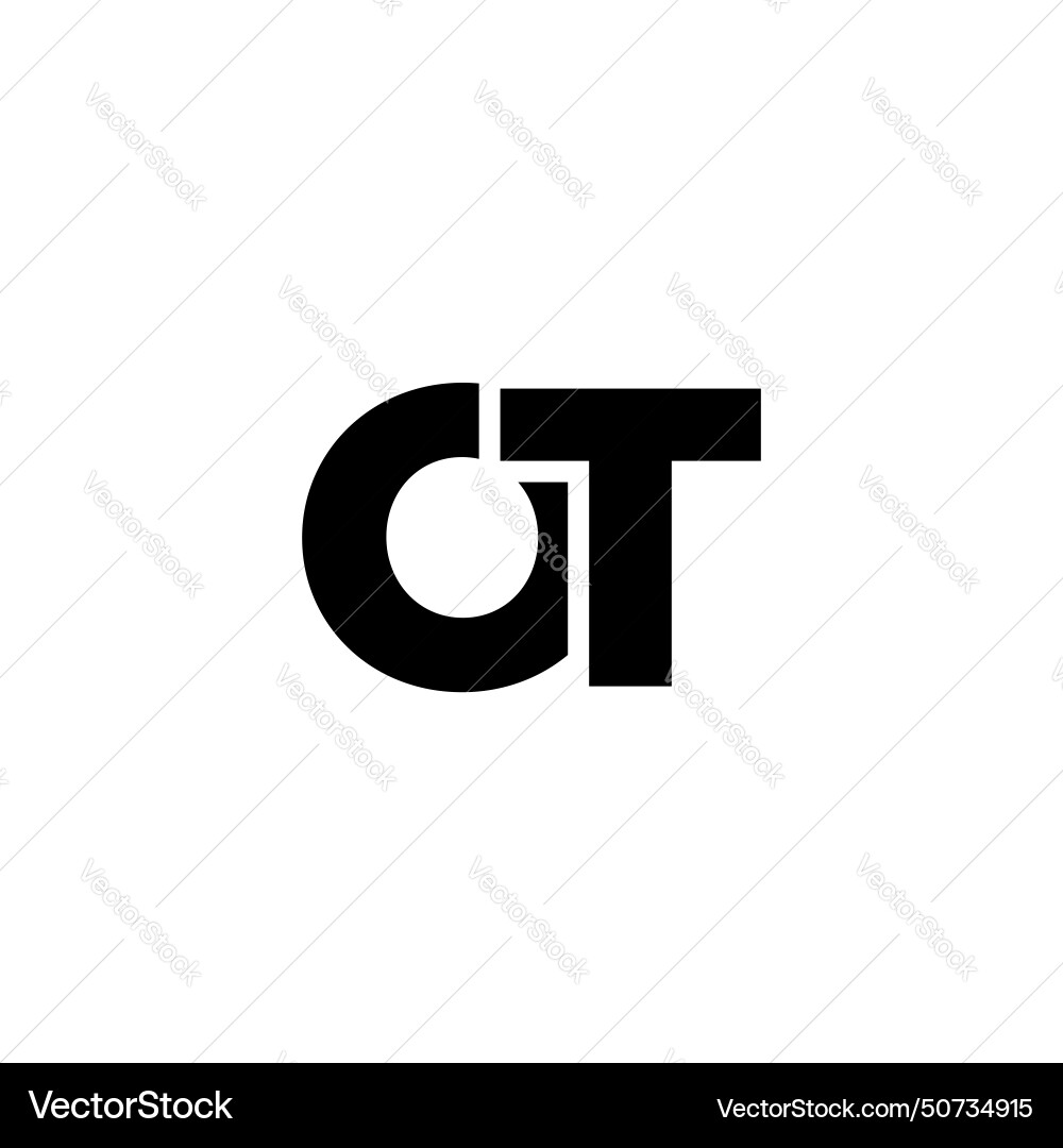 Minimalist OT Monogram Logo Template Vector Image