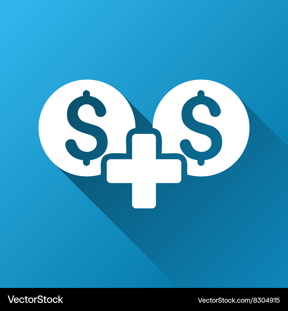 Money sum gradient square icon Vector Image