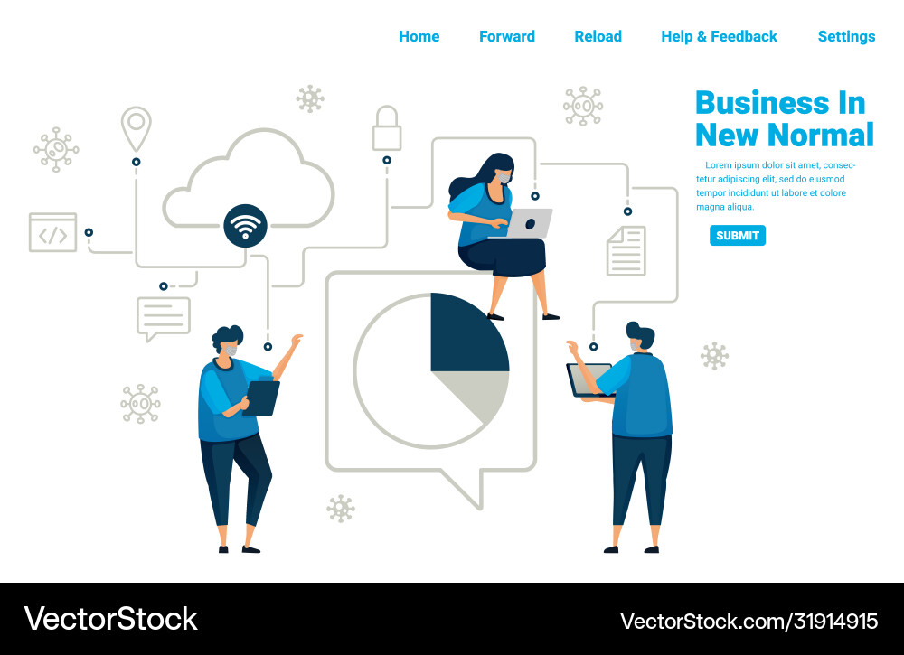 New normal business with connected database New normal business with connected database vector image