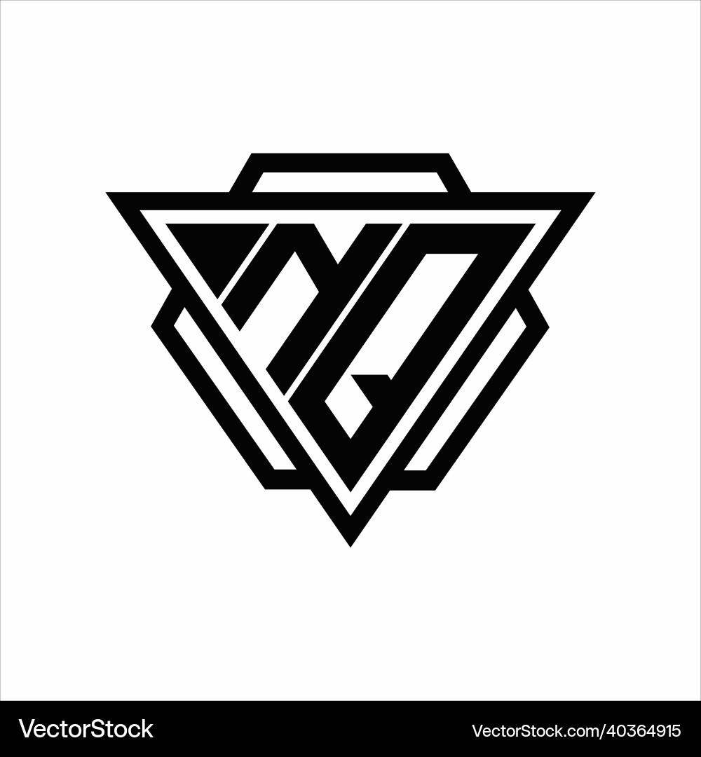 Nq logo monogram with triangle and hexagon Vector Image