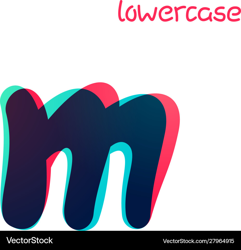 Overlapping gradient lowercase letter m logotype Overlapping gradient lowercase letter m logotype vector image