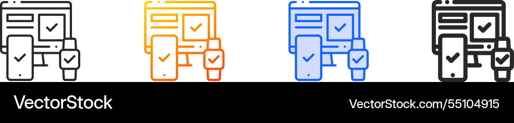 Responsive iconthin linear gradient blue stroke Responsive iconthin linear gradient blue stroke vector image