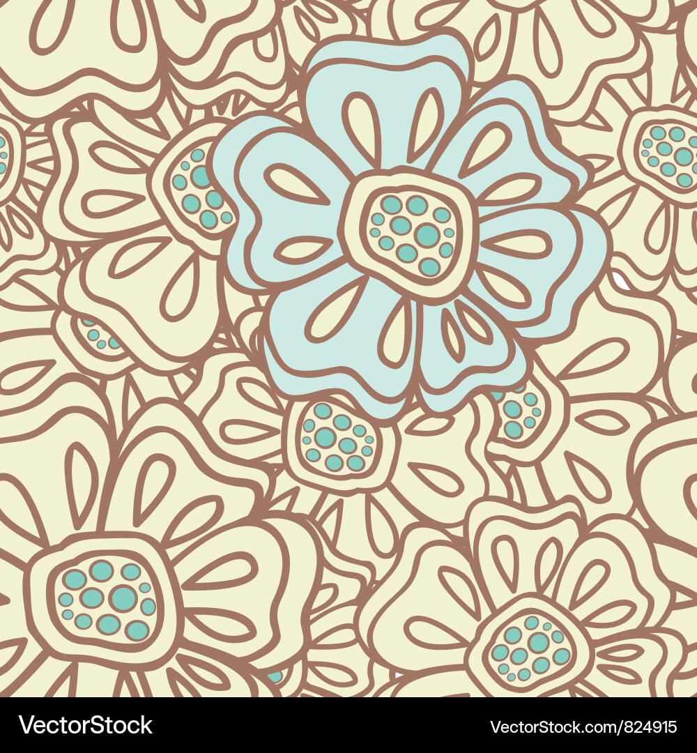 Seamless pattern with abstract flowers Vector Image