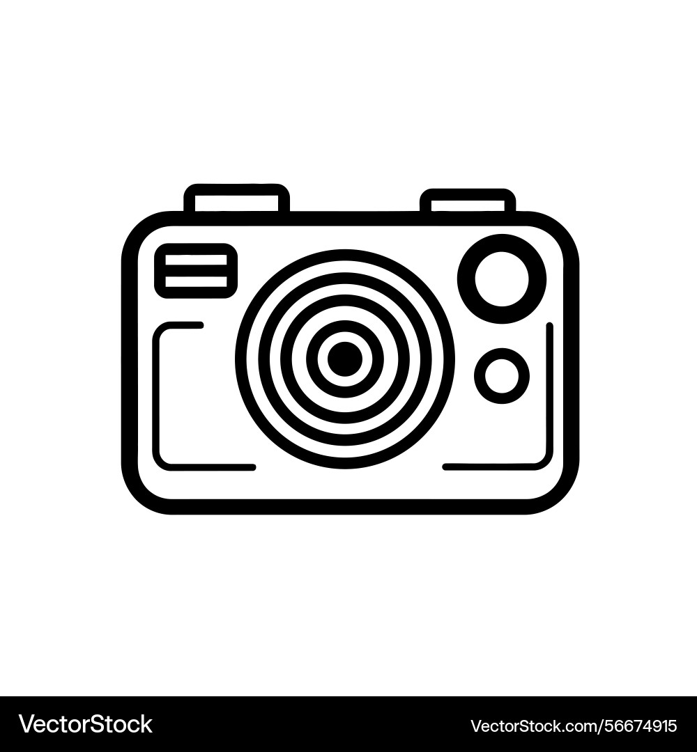 Simple camera icon with circular lens Vector Image