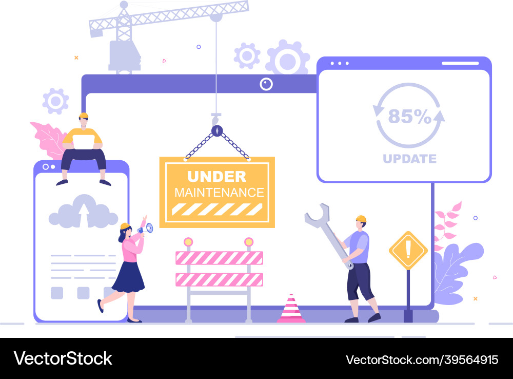 Software Maintenance Error Website vector image