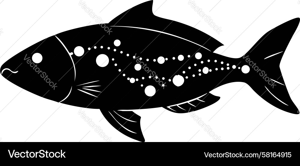 Stylized fish with dot design generative ai Vector Image