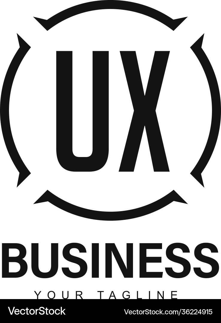 Ux initial a logo design with abstract style Ux initial a logo design with abstract style Vector Image