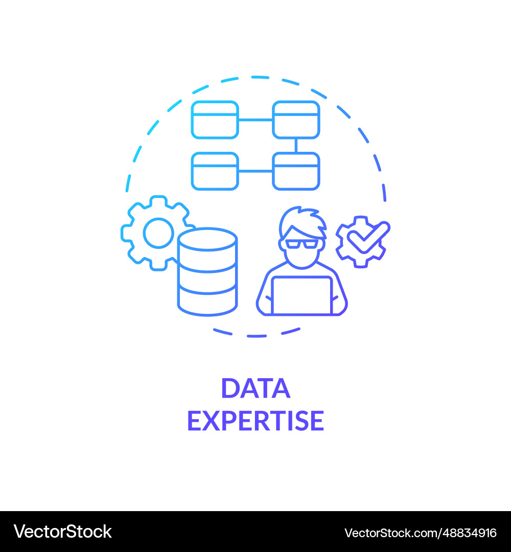 2d gradient thin line data expertise icon concept 2d gradient thin line data expertise icon concept vector image