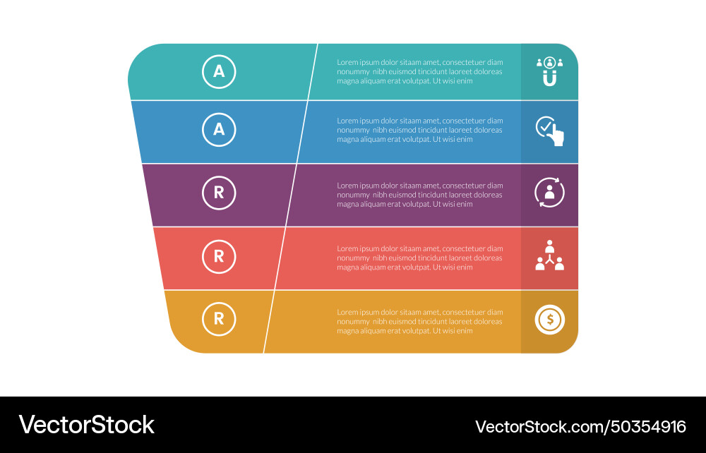 Aarrr metrics framework infographics template Vector Image