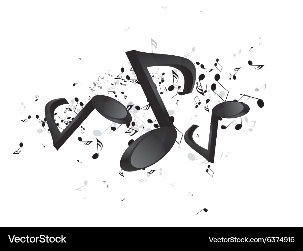 Abstract music background with notes vector image