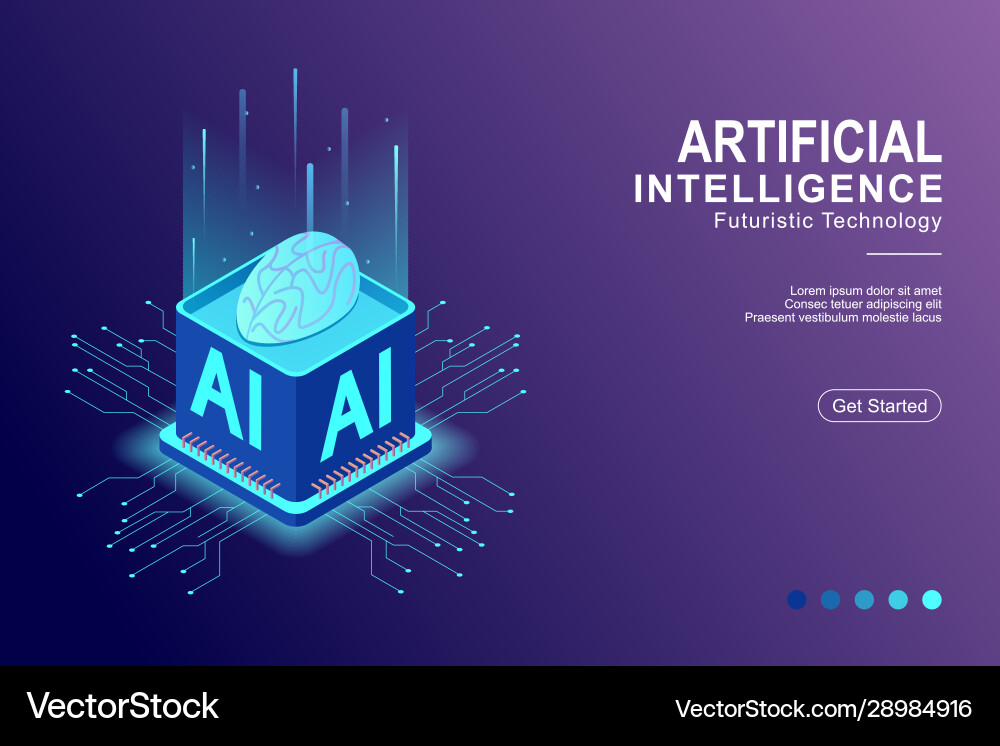 Artificial Intelligence Brain Tech vector image