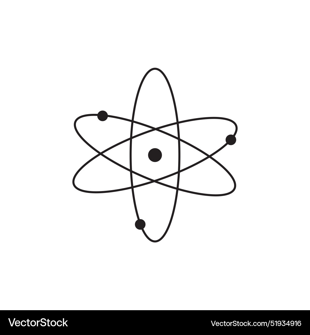 Atom icon in flat style with background Vector Image