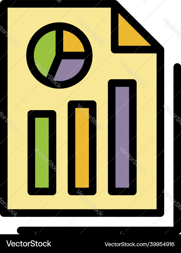 Audit graph icon color outline Audit graph icon color outline Vector Image