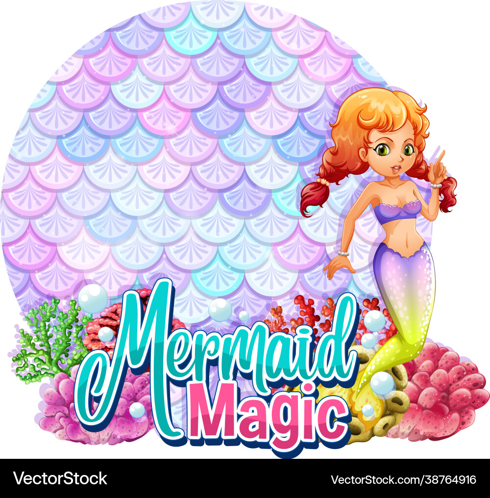 Beautiful mermaid carton character with blank Beautiful mermaid carton character with blank vector image