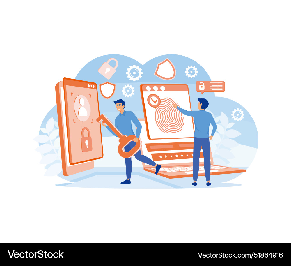Biometric access control web design biometrics Biometric access control web design biometrics Vector Image