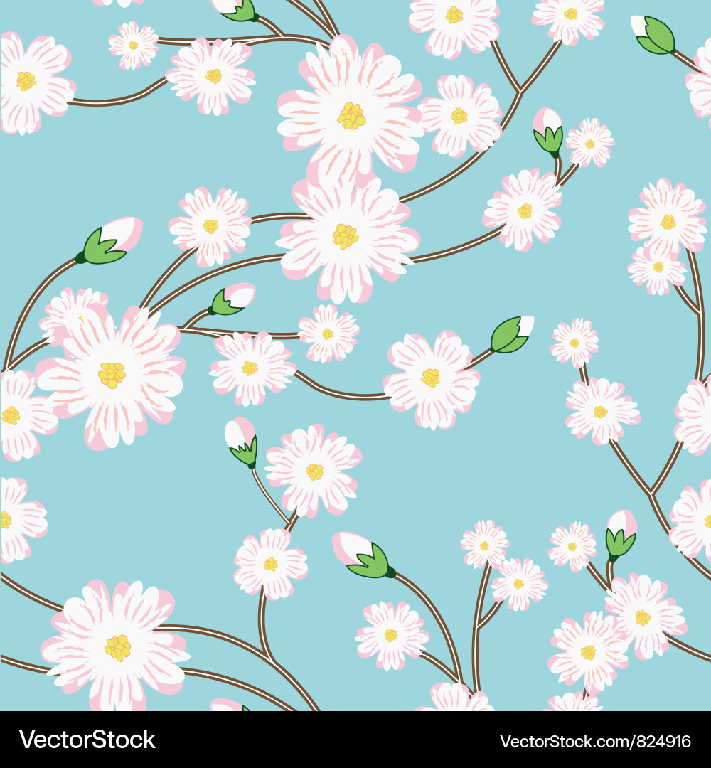 Blossoming Branch Pattern Vector Image
