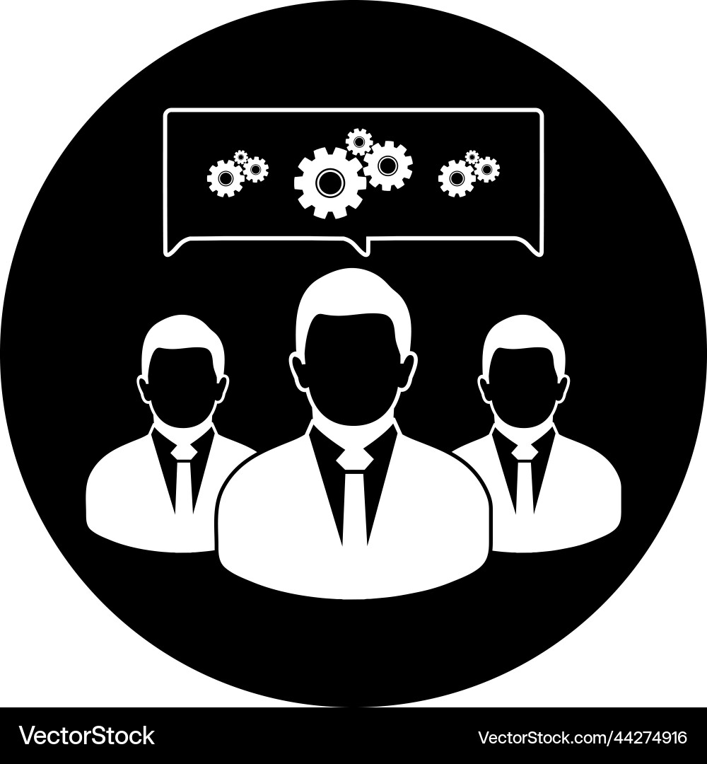 Creative service team icon rounded button style vector image