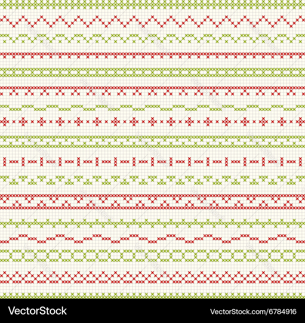 Cross Stitch Border Pattern vector image