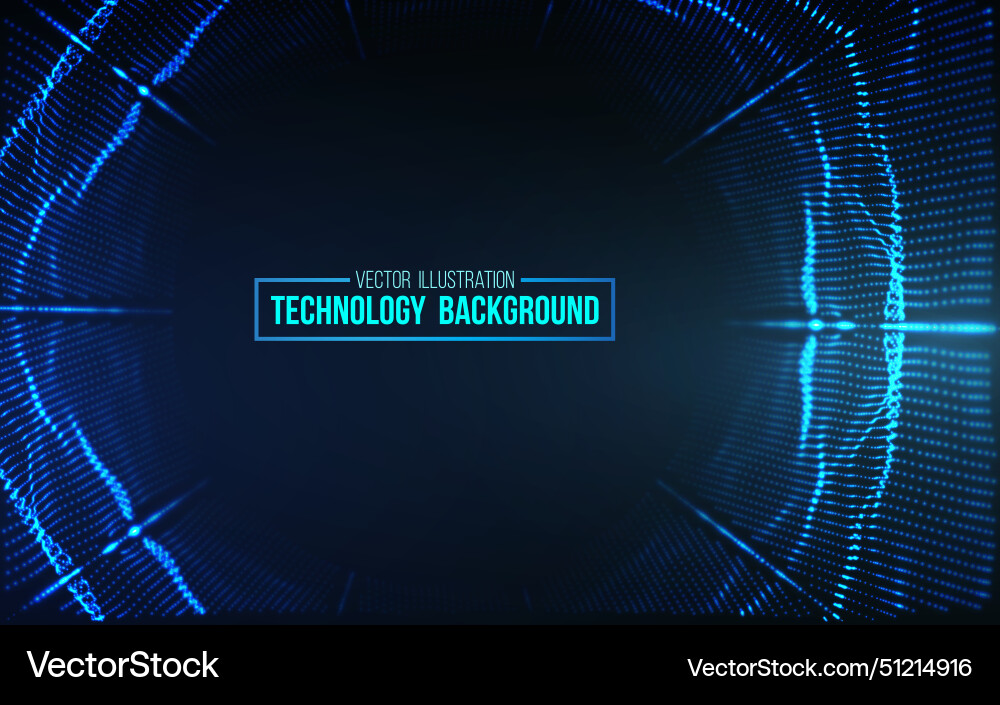 Digital tunnel light technology background data Vector Image