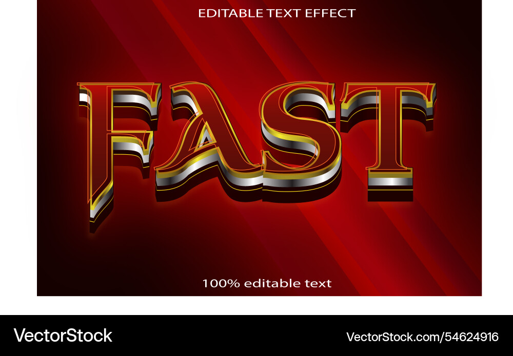 Fast editable text effect 3d emboss elegant style Fast editable text effect 3d emboss elegant style vector image