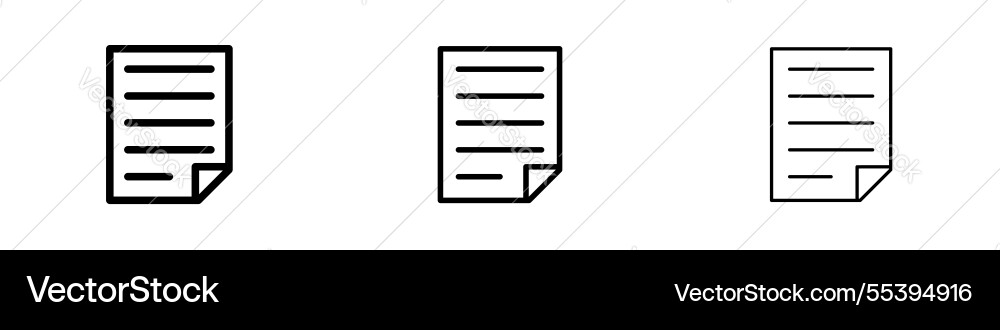 File icons in three different stroke lines File icons in three different stroke lines vector image