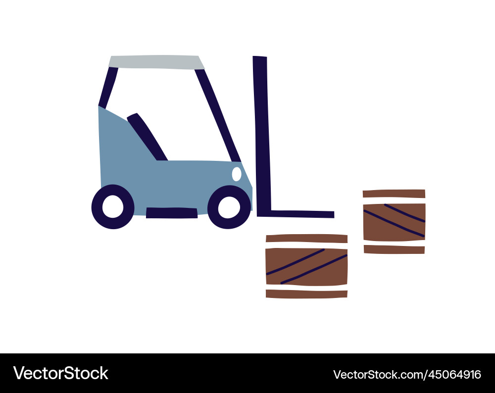 Forklift loader with lifting loading platform Forklift loader with lifting loading platform vector image