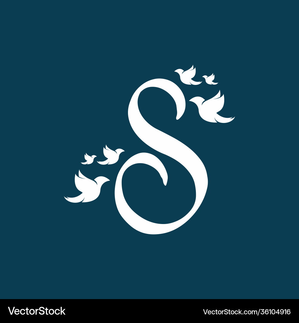 Initial letter s with birds shape logo Initial letter s with birds shape logo vector image
